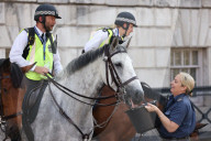 NEWS - Hitzewelle in London: Polizeipferde werden in Westminster mit Wasser versorgt
