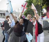 Screening of England's UEFA Women’s EURO 2022 semi-final match v Sweden in Trafalgar Square, London.