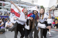 Screening of England's UEFA Women’s EURO 2022 semi-final match v Sweden in Trafalgar Square, London.