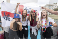 Screening of England's UEFA Women’s EURO 2022 semi-final match v Sweden in Trafalgar Square, London.