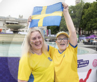 Screening of England's UEFA Women’s EURO 2022 semi-final match v Sweden in Trafalgar Square, London.