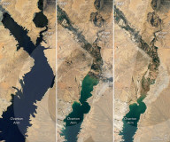 NEWS -  NASA zeigt Rückgang des Wasserstands im Lake Mead über 20 Jahre, Arizona, USA