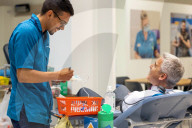 Health Sec Steve Barclay donates blood at Stratford Donor Centre