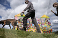 Not a bouncy castle: Hadrian's Wall fort rebuilt in wild colour