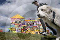 Not a bouncy castle: Hadrian's Wall fort rebuilt in wild colour