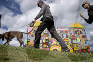 Not a bouncy castle: Hadrian's Wall fort rebuilt in wild colour