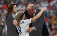 FUSSBALL - Prinz William gratuliert Englands Frauen zum EM-Titel