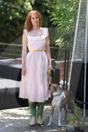 Rumer Willis Taking Her Dog Dolores For A Walk