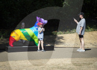 Warm weather during a heatwave as Londoners relax in Embankment Gardens, London