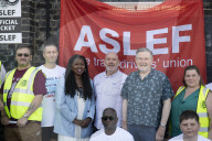 ASLEF picket line outside of Willesden Junction rail station on the day of a national rail strike, London, Great Britain 
13th August 2022