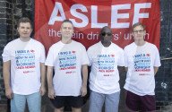 ASLEF picket line outside of Willesden Junction rail station on the day of a national rail strike, London, Great Britain 
13th August 2022