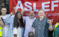 ASLEF picket line outside of Willesden Junction rail station on the day of a national rail strike, London, Great Britain 
13th August 2022
