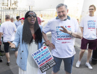 ASLEF picket line outside of Willesden Junction rail station on the day of a national rail strike, London, Great Britain 
13th August 2022