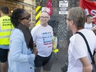 ASLEF picket line outside of Willesden Junction rail station on the day of a national rail strike, London, Great Britain 
13th August 2022