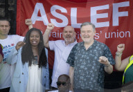 ASLEF picket line outside of Willesden Junction rail station on the day of a national rail strike, London, Great Britain 
13th August 2022