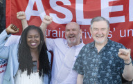 ASLEF picket line outside of Willesden Junction rail station on the day of a national rail strike, London, Great Britain 
13th August 2022