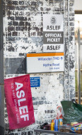 ASLEF picket line outside of Willesden Junction rail station on the day of a national rail strike, London, Great Britain 
13th August 2022