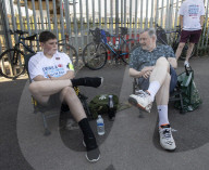 ASLEF picket line outside of Willesden Junction rail station on the day of a national rail strike, London, Great Britain 
13th August 2022