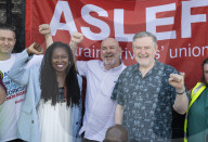 ASLEF picket line outside of Willesden Junction rail station on the day of a national rail strike, London, Great Britain 
13th August 2022