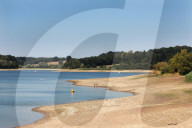 Drought. Low water levels at Ardingly Reservoir.