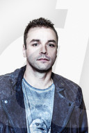 portrait of the english rock pop group muse in studio with Christopher Wolstenholme 2012/07 Credit : CAMHI/VISION/DALLE
