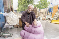 Terry Gilliam visits his sculptors/prop makers in south east London
