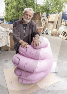 Terry Gilliam visits his sculptors/prop makers in south east London