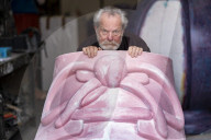 Terry Gilliam visits his sculptors/prop makers in south east London