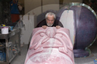 Terry Gilliam visits his sculptors/prop makers in south east London