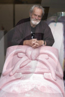 Terry Gilliam visits his sculptors/prop makers in south east London