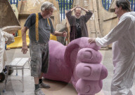 Terry Gilliam visits his sculptors/prop makers in south east London