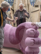 Terry Gilliam visits his sculptors/prop makers in south east London