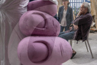 Terry Gilliam visits his sculptors/prop makers in south east London
