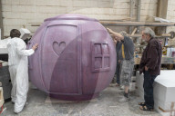 Terry Gilliam visits his sculptors/prop makers in south east London