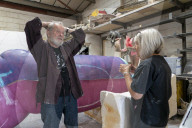 Terry Gilliam visits his sculptors/prop makers in south east London