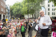 Royal Mail postal strike Rally outside Mount Pleasant Mail Centre, London.