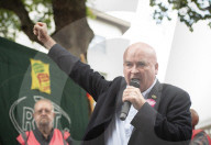 Royal Mail postal strike Rally outside Mount Pleasant Mail Centre, London.