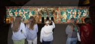 Discover Ukraine: Bits Destroyed - a light projection onto the Old Royal Naval College buildings, Greenwich, London