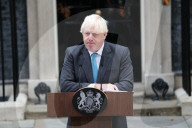 NEWS - GB: Der scheidende Premierminister Boris Johnson hält eine letzte Rede vor der Downing Street 10 in London