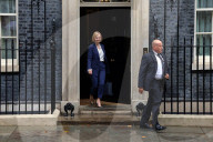 Liz Truss departs No10 for Prime Minister's Questions.