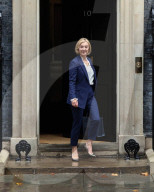 Liz Truss departs No10 for Prime Minister's Questions.