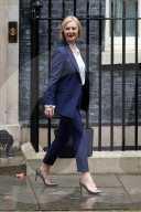 Liz Truss departs No10 for Prime Minister's Questions.