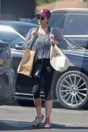 Elizabeth Olsen, 33, is seen leaving Erewhon grocery store in Studio City on Wednesday. 