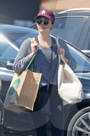 Elizabeth Olsen, 33, is seen leaving Erewhon grocery store in Studio City on Wednesday. 