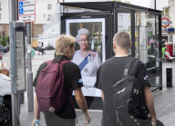 All digital displays at bus stops have been changed to show a photograph of Her Majesty The Queen Elizabeth II.