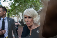 King Charles II and Camilla Queen Consort outside St James Park, London.
