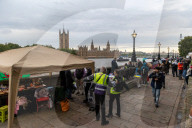 Queues form on Lambeth Embankment to see the Queen lie in state at Westminster Palace 