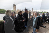 Queues form on Lambeth Embankment to see the Queen lie in state at Westminster Palace 