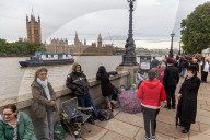 Queues form on Lambeth Embankment to see the Queen lie in state at Westminster Palace 