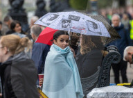 Queues form on Lambeth Embankment to see the Queen lie in state at Westminster Palace 